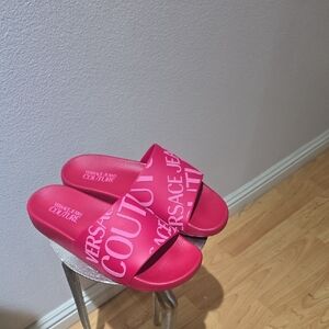 Versace Jeans Collection Fuchsia Slide Sandals